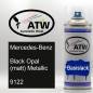 Preview: Mercedes-Benz, Black Opal (matt) Metallic, 9122: 400ml Sprühdose, von ATW Autoteile West.